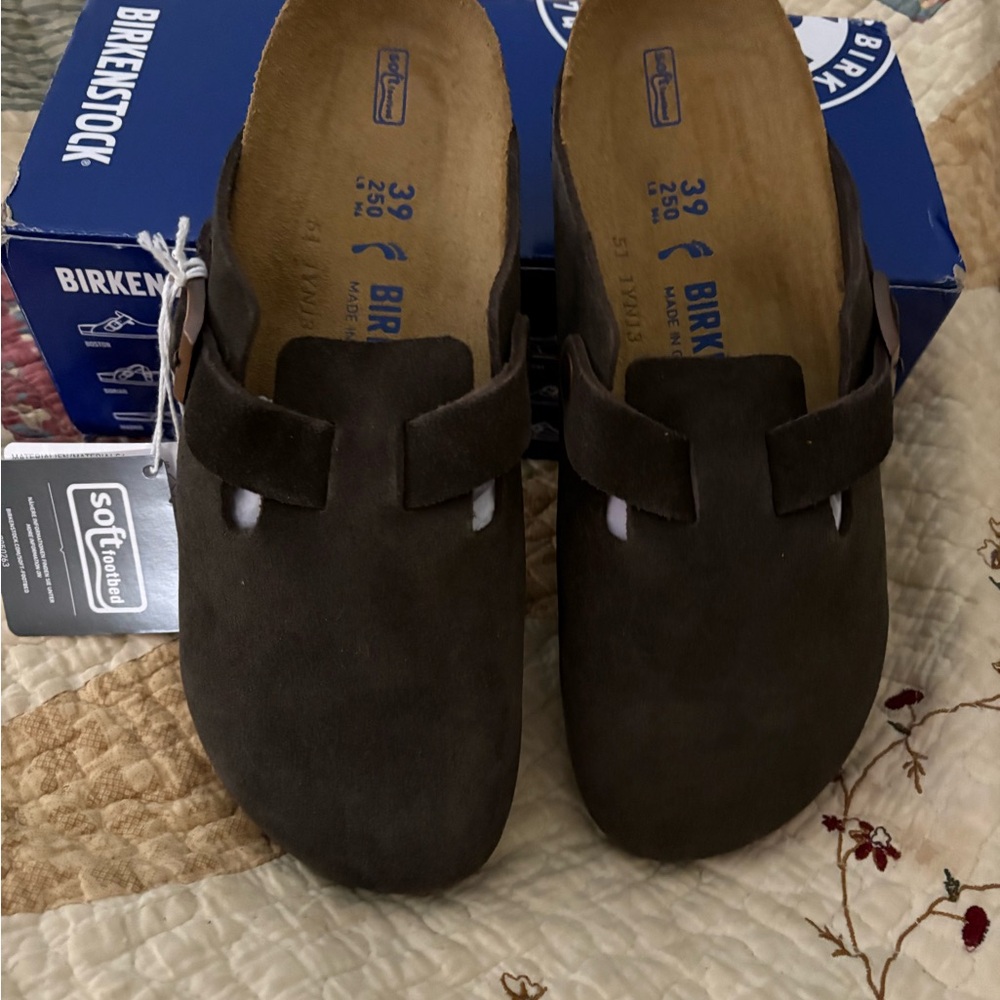 Birkenstock Boston Mocha Clogs Soft Footbed 39/8